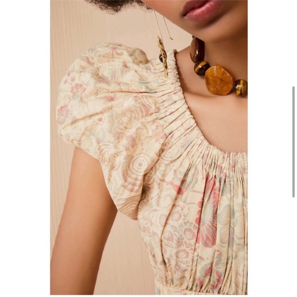 ULLA JOHNSON Nanette Dress in Haze Midi Dress Floral Print Size 6 Cotton Poplin‎ - Picture 6 of 16